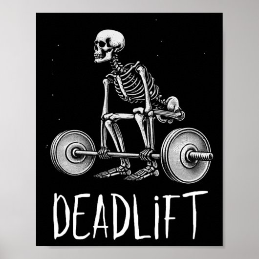 Deadlift Skeleton Workout Halloween Weight Lifting ポスター (正面)