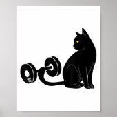 Deadlifting Cat Workout Gym Fitness Exercise Weigh ポスター (正面)