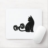 Deadlifting Cat Workout Gym Fitness Exercise Weigh マウスパッド (マウス)