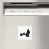 Deadlifting Cat Workout Gym Fitness Exercise Weigh マグネット (インサイチュ (食洗機))