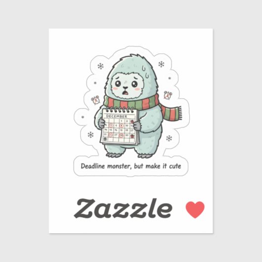 Deadline Monster Cute Sticker – Funny Productivity シール (シート)