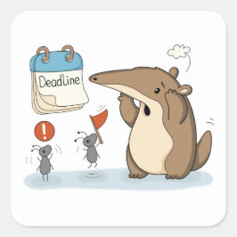 Deadline Panic | オフィスのアリ食い動物 スクエアシール