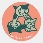 Deadlock cat punch ラウンドシール (正面)
