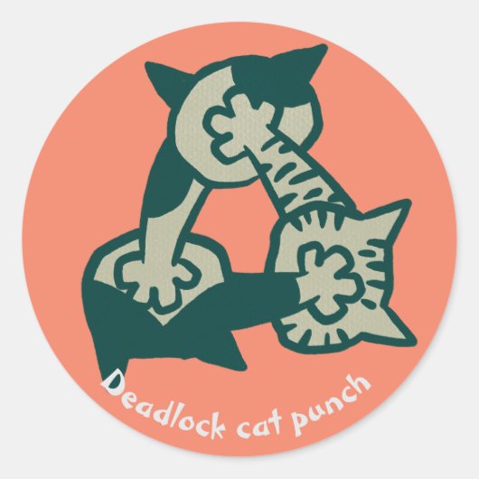 Deadlock cat punch ラウンドシール (正面)