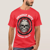 DEADLY BITE Skull in Red Lips |  Tシャツ (正面)