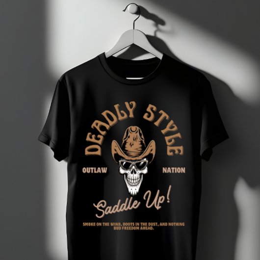 Deadly Style – Western Outlaw Skull Vibes Tシャツ