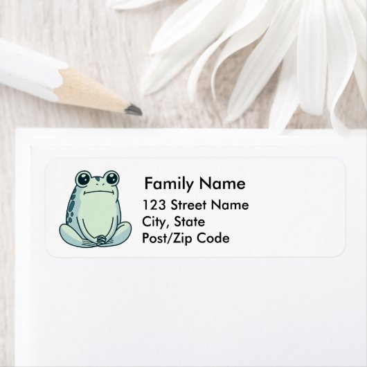 Deadpan, Chill, Zen Meditating Frog ラベル (インサイチュ)