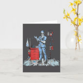 Deadside Nurse Blue Scrubs Funny Skeleton Doctor M カード (黄色い花)