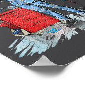 Deadside Nurse Blue Scrubs Funny Skeleton Doctor M ポスター (角)