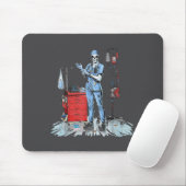 Deadside Nurse Blue Scrubs Funny Skeleton Doctor M マウスパッド (マウス)