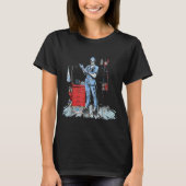 Deadside Nurse Blue Scrubs Funny Skeleton Doctor M Tシャツ (正面)