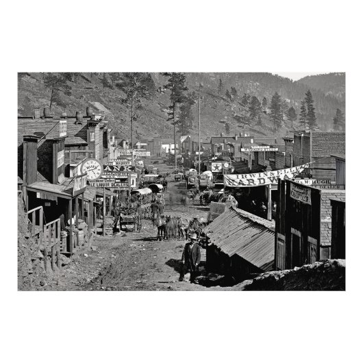 DEADWOOD, S Dakota - Wild West Mining Town 1876 フォトプリント (正面)