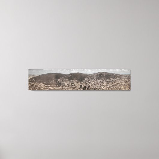 DEADWOOD South Dakotaの歴史的なパノラマ1902 キャンバスプリント (正面)