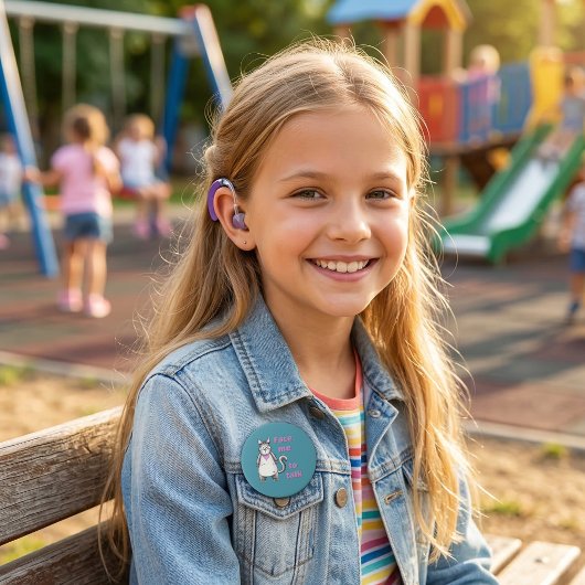 Deaf Daisy Cat Hearing Loss Awareness Personalized 缶バッジ