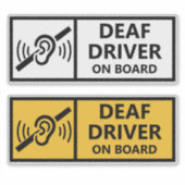 Deaf Driver On Board Emergency Safety Alert 2 Car シール (正面)