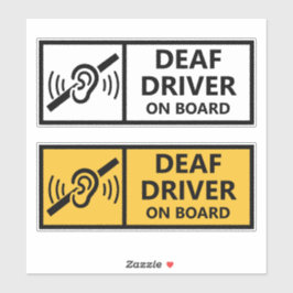 Deaf Driver On Board Emergency Safety Alert 2 Car シール