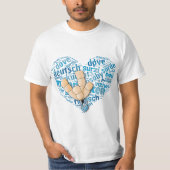 Deaf-Hand - Liebe-Herz Tシャツ (正面)