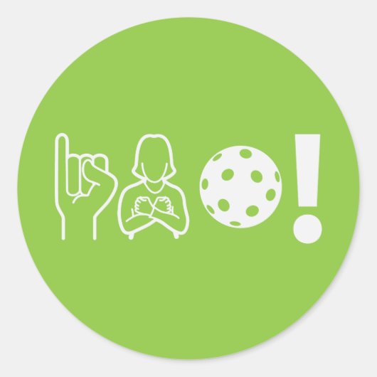 Deaf Pickleball ラウンドシール (正面)