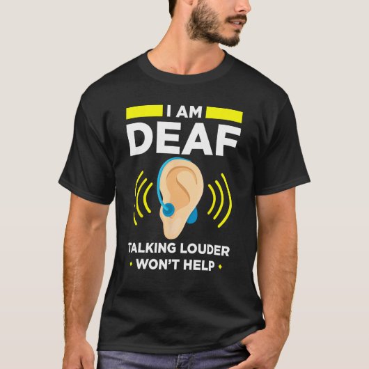 Deaf Pride ASL Hand Gesture Hearing Aid Hand Sign  Tシャツ (正面)