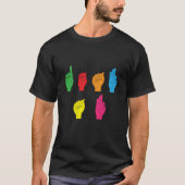 Deaf Pride ASL Hand Gesture Hearing Aid Hand Sign  Tシャツ (正面)