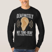 Deaf Pride Awareness ASL Sign Language Deafinitely Tシャツ (正面)
