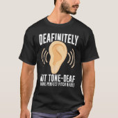 Deaf Pride Awareness ASL Sign Language Deafinitely Tシャツ (正面)