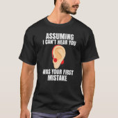 Deaf pride hearing loss awareness hearing aid Prem Tシャツ (正面)