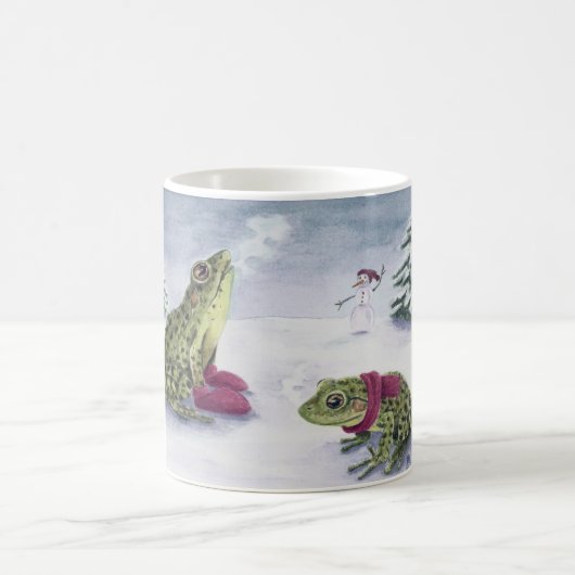 Deanna Bachの芸術による"冷たいカエル" コーヒーマグカップ (中央)