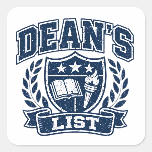 Dean's List – Academic Achievement College スクエアシール (正面)