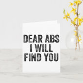 Dear Abs I Will Find You Gym Weightlifter Bodybuil カード (黄色い花)