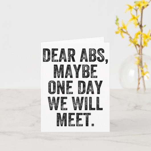 Dear Abs Maybe One Day Gym Weightlifter Bodybuilde カード (黄色い花)