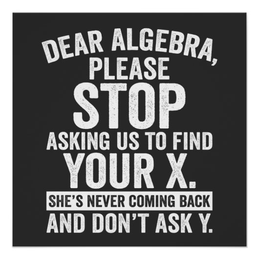 Dear Algebra, Stop Asking Us To Find Your X ポスター (正面)