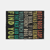 Dear Boss Lady  フリースブランケット (正面(横))