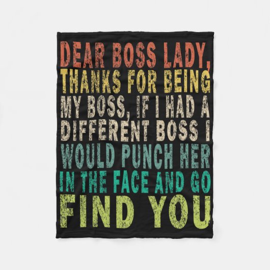 Dear Boss Lady  フリースブランケット (正面)
