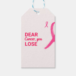 Dear Cancer, You Lose | ピンクのケアパッケージギフト ギフトタグ