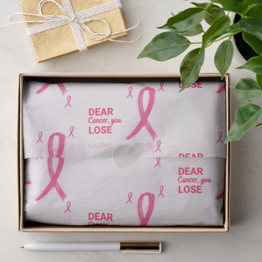 Dear Cancer, You Lose | ピンクのケアパッケージ ギフト 薄葉紙 (ギフト)