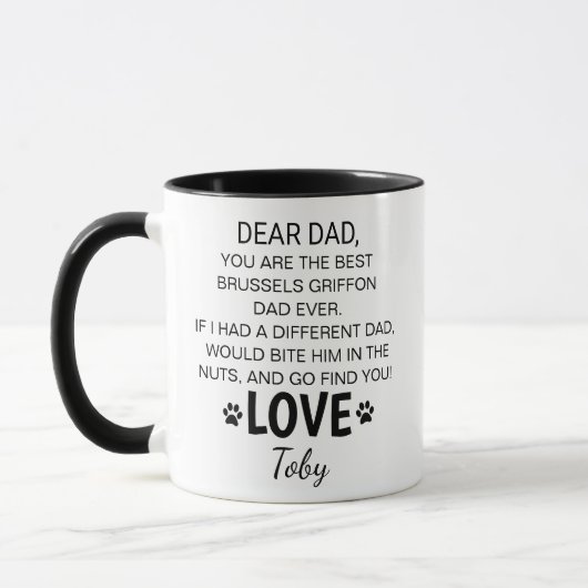 Dear Dad Mug Brussels Griffon Owner Gift マグカップ (左)