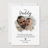 Dear Daddy | モダンな写真ハートデザインの父の日カード カード (正面)