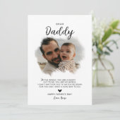 Dear Daddy | モダンな写真ハートデザインの父の日カード カード (スタンド正面)