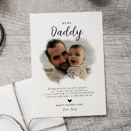 Dear Daddy | モダンな写真ハートデザインの父の日カード カード