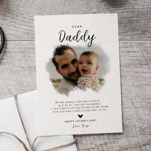Dear Daddy モダンな写真ハートデザインの父の日カード カード