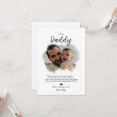 Dear Daddy | モダンフォトハート父の日 カード (正面/裏面インサイチュ)