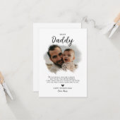 Dear Daddy | モダンフォトハート父の日 カード (正面/裏面インサイチュ)