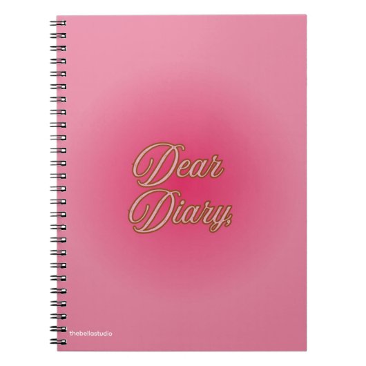 "Dear Diary" Spiral Notebook ノートブック (正面)