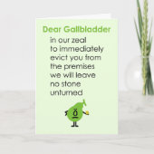 Dear Gallbladder A Funny Get Well Soon Poem カード (正面)