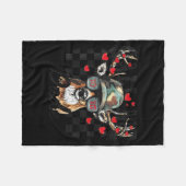 Dear Hunting Valentines Day Call Me Dude Valentine フリースブランケット (正面(横))