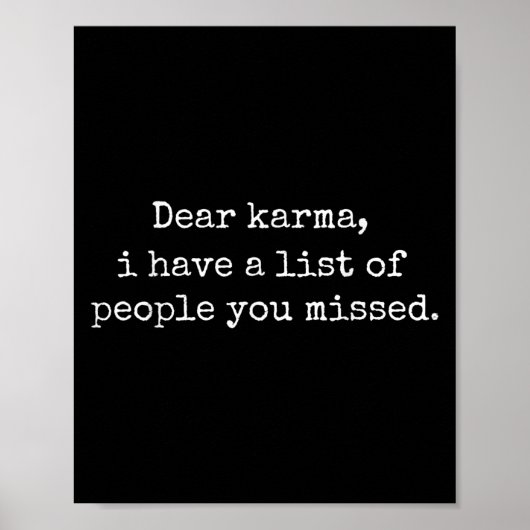 Dear Karma I Have A List Of People You Missed  ポスター (正面)