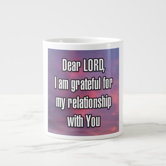Dear LORD, I am grateful for my... Mug ジャンボコーヒーマグカップ (正面)