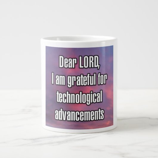 Dear LORD, I am grateful for technological... Mug ジャンボコーヒーマグカップ (正面)