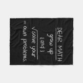 Dear Math Funny Quote  フリースブランケット (正面(横))